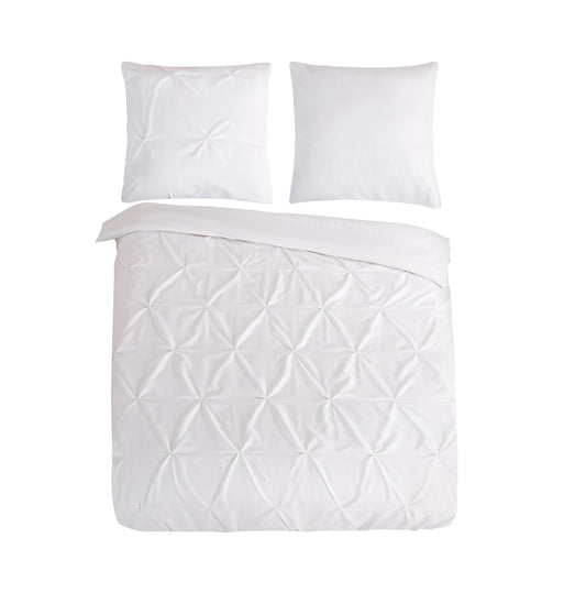 Pure Luxury Housse de couette Pompon - Microfibre - Blanc