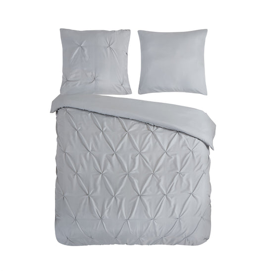 Pure Luxury Housse de couette Pompon - Microfibre - Argent