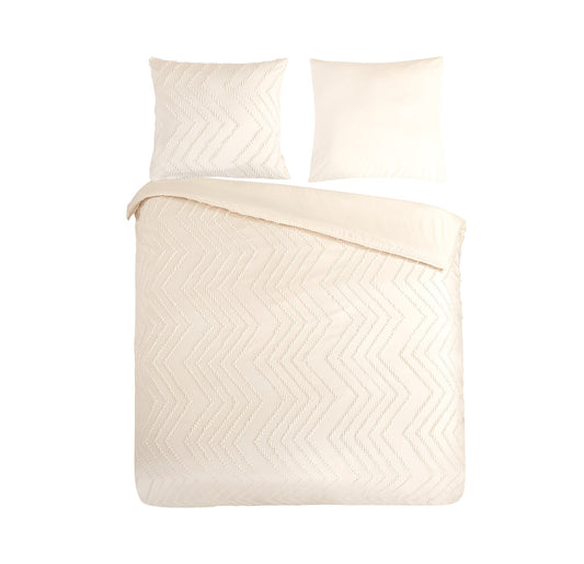 Pure Luxury Duvet Cover Zigzag - Microfiber - Off White