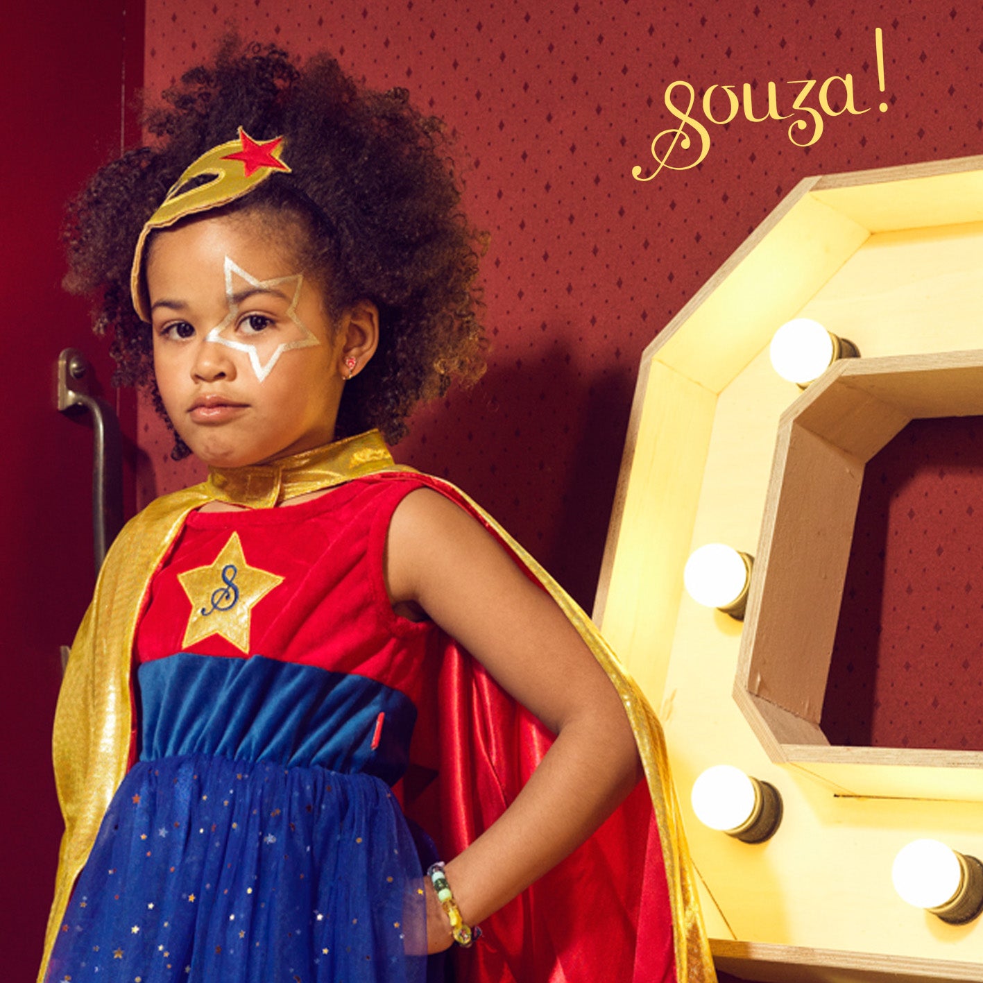 Souza Super Hero - Kleedje met cape - 8-10 jaar - 128-140cm