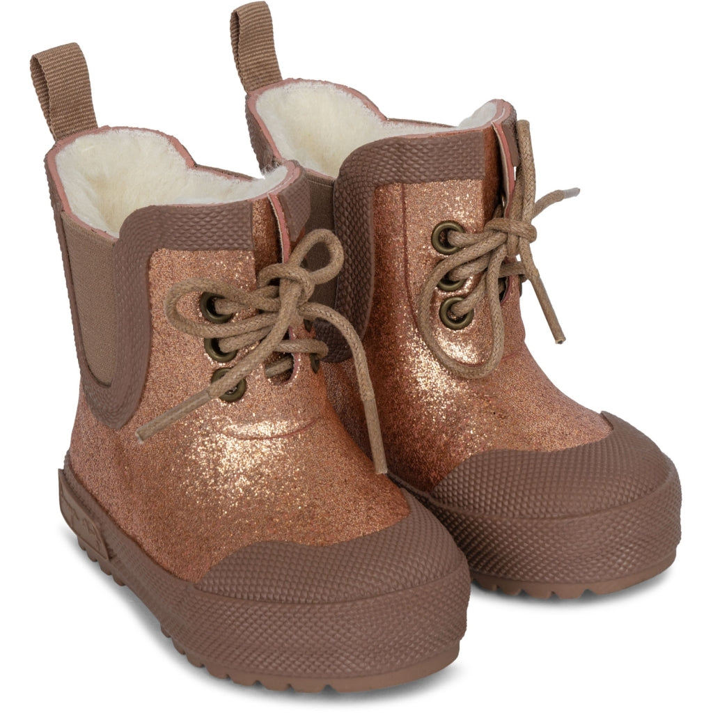 Konges Sløjd Thermo Boots / Bottes de pluie pailletées - Canyon rose