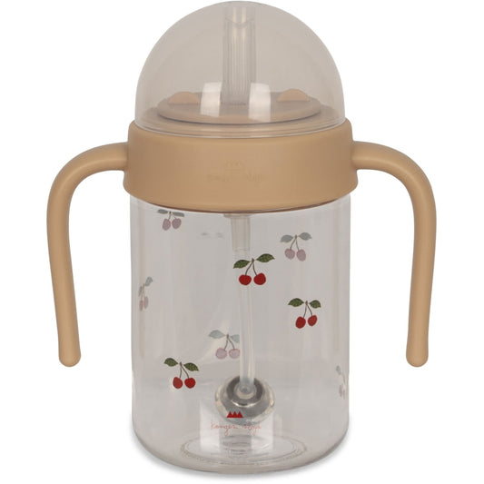 Konges Sløjd Baby drinking cup with straw - Handle - 330 ml - Cherry