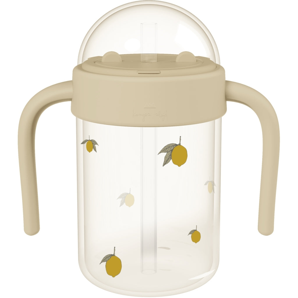 Konges Sløjd Baby drinking cup with straw - Handle - 330 ml - Lemon