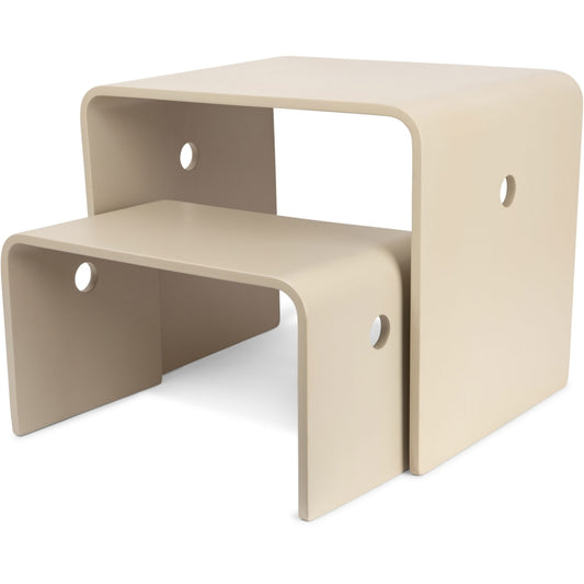 Konges Sløjd Children's table and bench - Beige gray - Birch wood