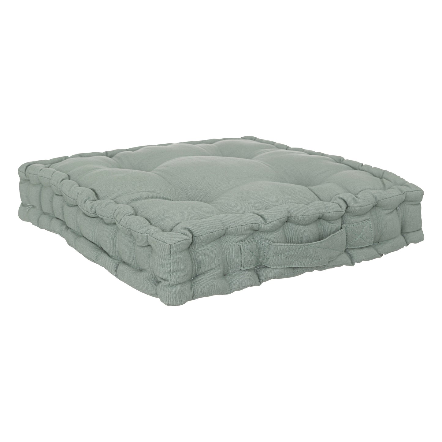 Atmosphera Deluxe Floor Cushion 40x40x8cm with handle and 4 buttons - Celadon green