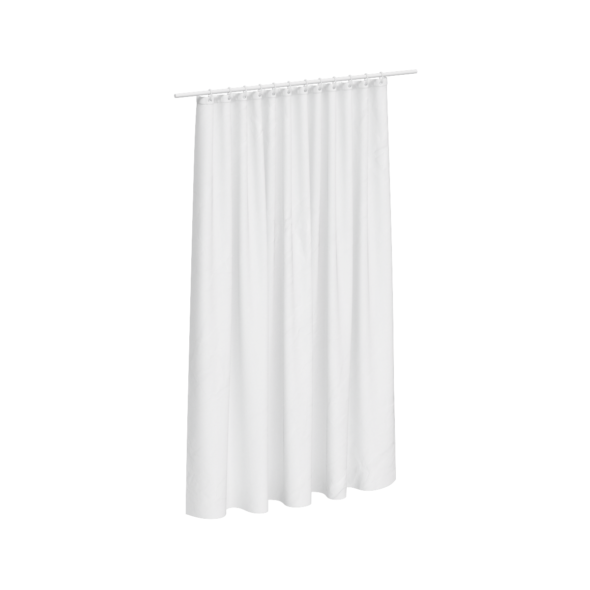 Rideau de douche 5Five 180x200cm - Prêt à l'emploi avec 12 anneaux - Polyester - Blanc