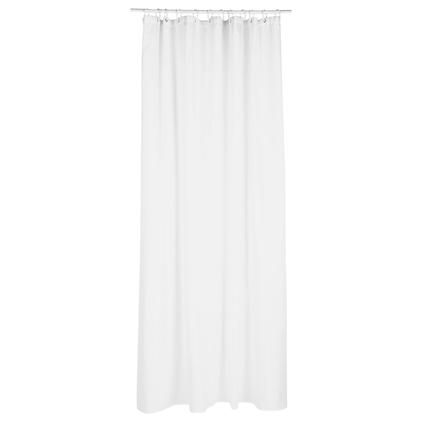 Rideau de douche 5Five 180x200cm - Prêt à l'emploi avec 12 anneaux - Polyester - Blanc