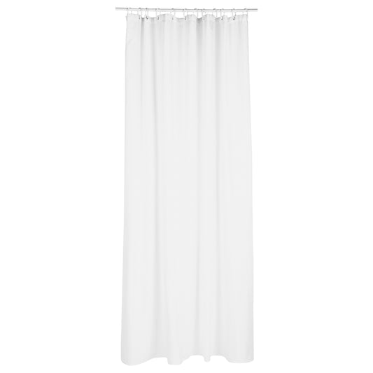 Rideau de douche 5Five 180x200cm - Prêt à l'emploi avec 12 anneaux - Polyester - Blanc