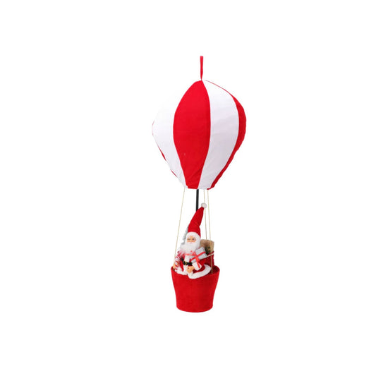 Home & Styling Kerst Hangdecoratie Kerstman in ballon - 25cm - Rood/Wit