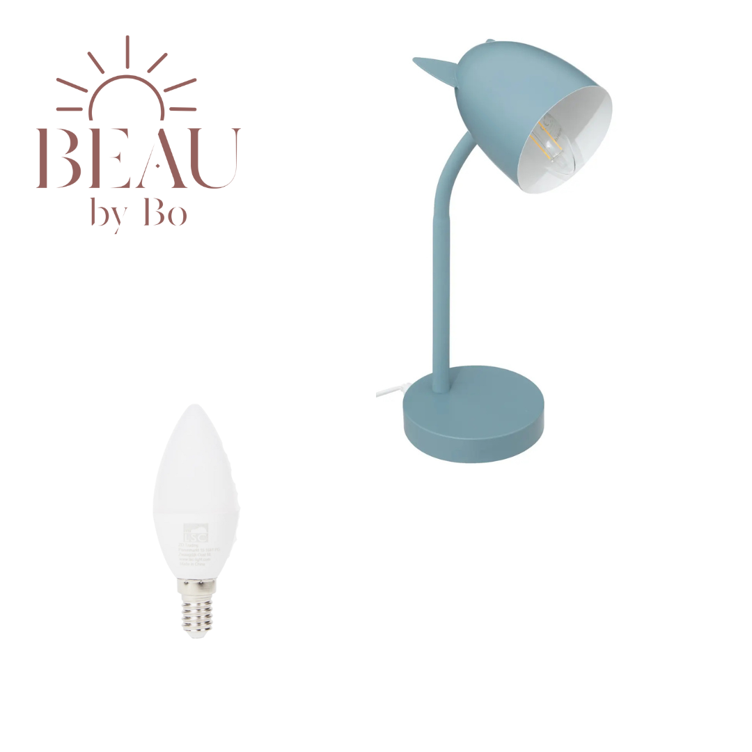 BEAU by Bo Lampe de bureau Oreilles bleues avec 3 lampes LED E14