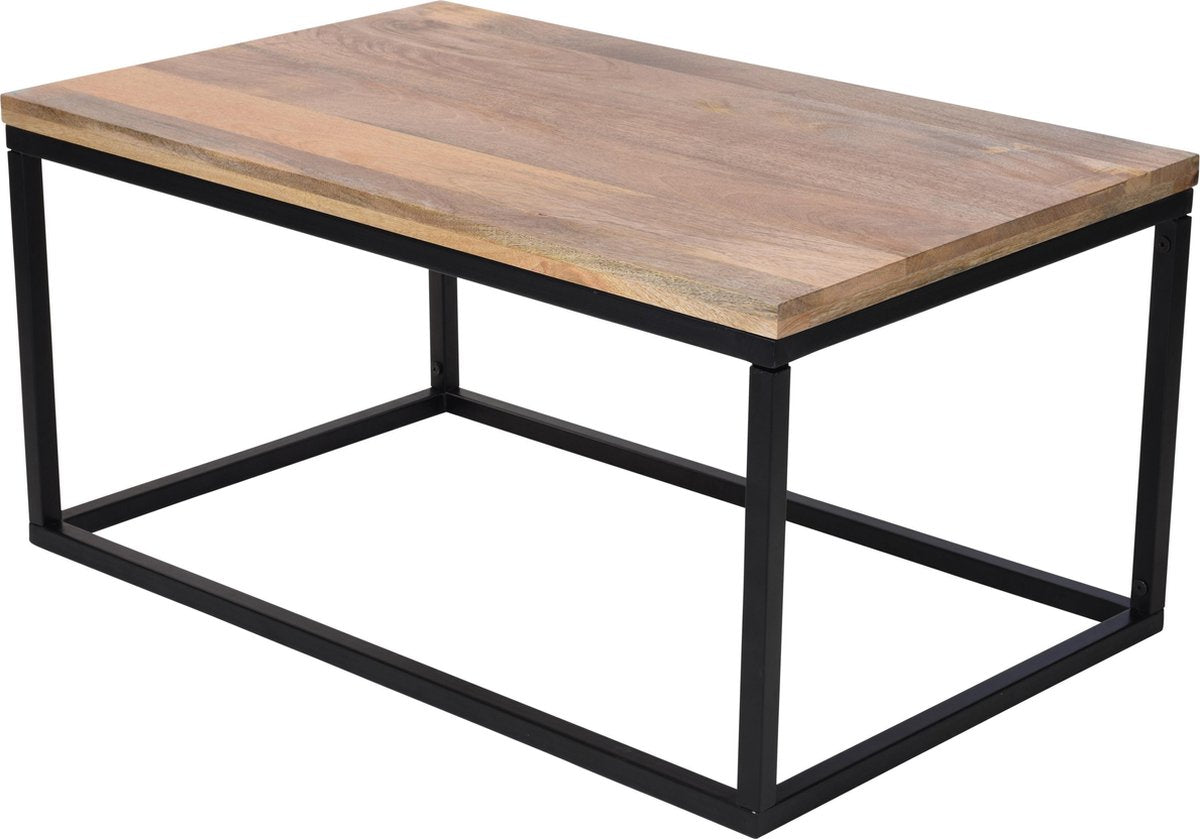 Home &amp; Styling Table basse rectangulaire 100x60x48cm - Industriel - Bois/Métal