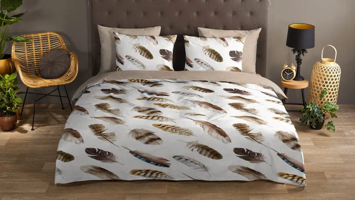 Good Morning Duvet Cover Fedra Feathers - Cotton - Multi