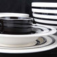 Cosy &amp; Trendy Black Bands Assiette creuse Ø24cm - Lot de 2 pièces - Blanc/Noir