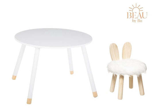 BEAU by Bo Table enfant avec tabouret Lapin Blanc