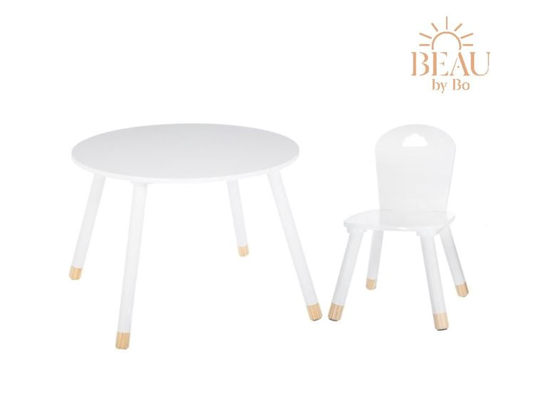 BEAU by Bo Kindertafel en Kinderstoel Wit