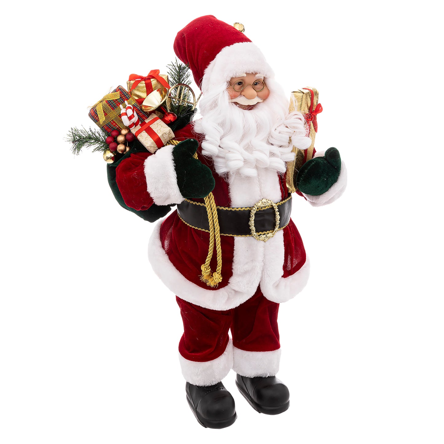 Velvet Santa - Standing - H 45 cm - Décoration de Noël (copie)