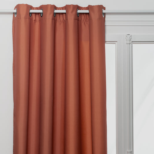 Atmosphera Isolerende gordijn met 140x260cm - gordijn raambekleding - gordijnen kant en klaar met haakjes ringen - Terracotta