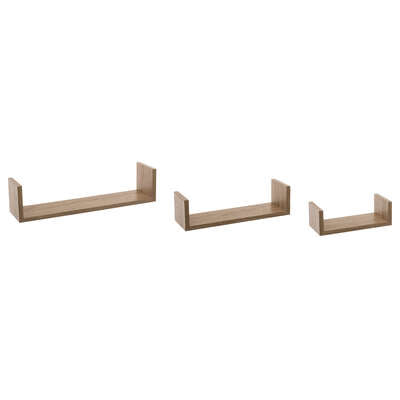 5Five Fixy wandplank set van 3 stuks - 42x10x10cm - Eiken Naturel