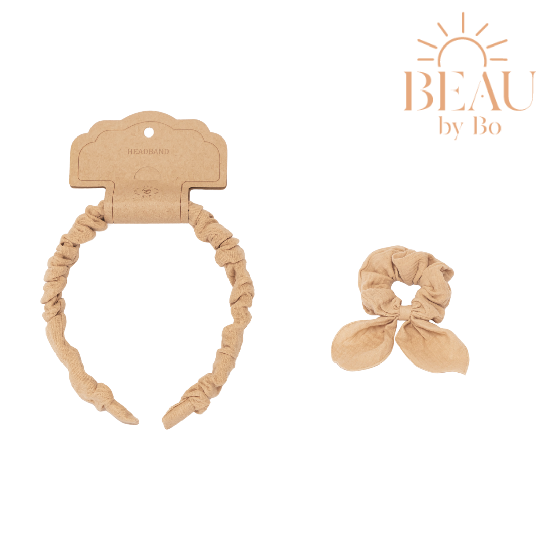 BEAU by Bo Mrs Ertha Accessoires pour cheveux - Bandeau + Chouchou - Soleil