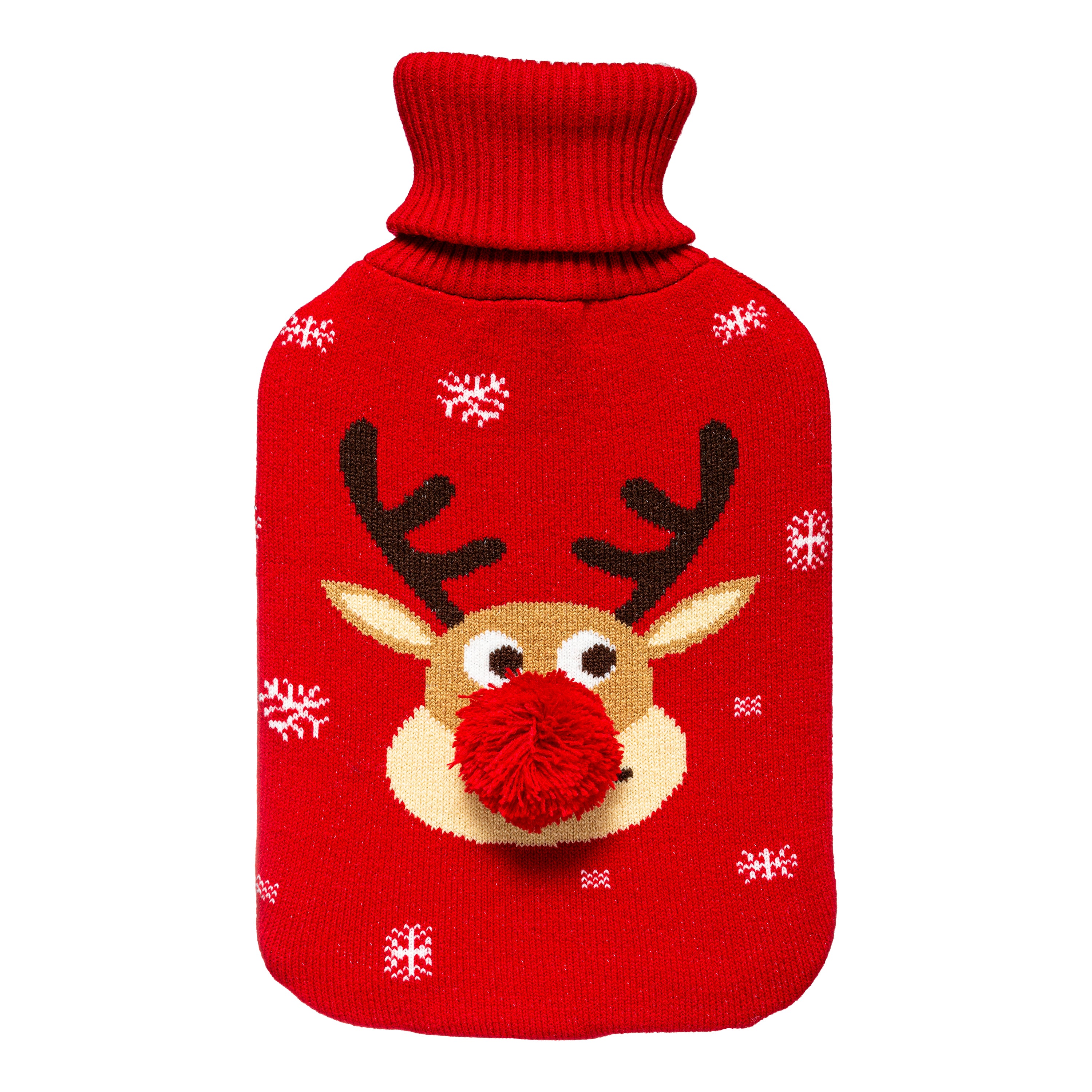 Fééric Lights and Christmas Warmwaterkruik Kerst met pompon - 1,7 L - Rendier - Rood