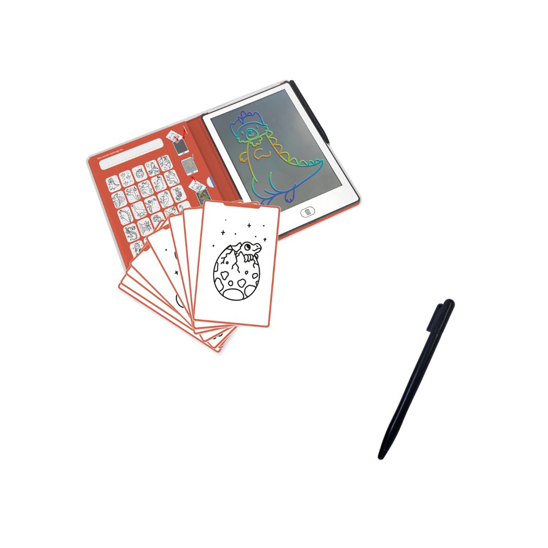 BEAU by Bo Kidywolf Kidydraw Mini Tekenboek met LCD-scherm - Dinosaurussen + Extra Pennetje