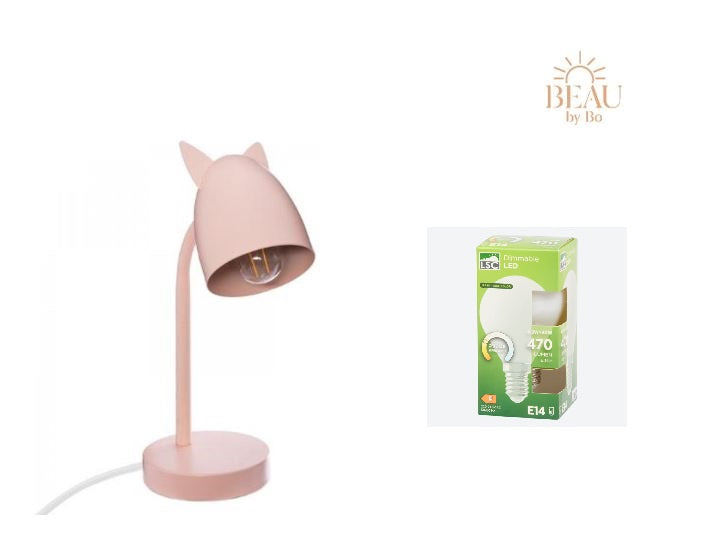 BEAU by Bo Lampe de bureau Oreilles roses avec 3 lampes LED E14