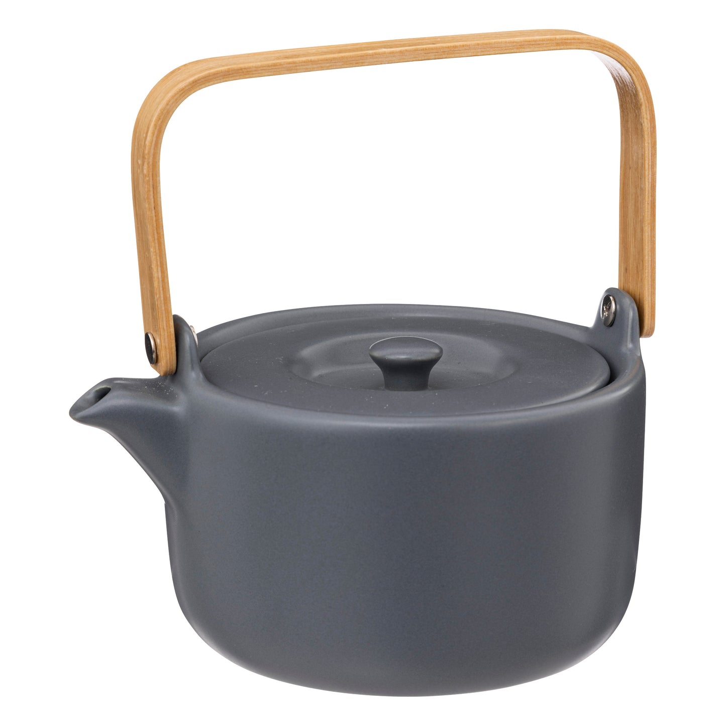 Atmosphera Ceramic Teapot with bamboo handle 80CL and sieve + filter - Blue-gray