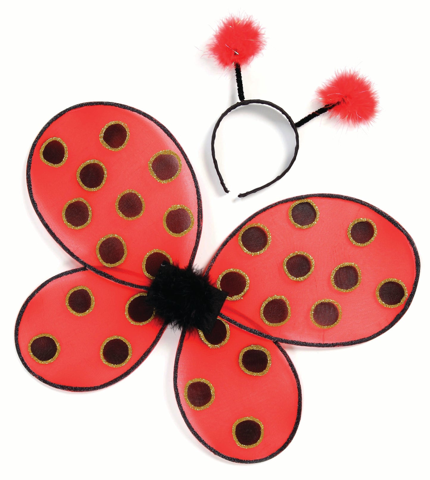 Great Pretenders Fancy Dress Ladybug Headband with Wings - Red