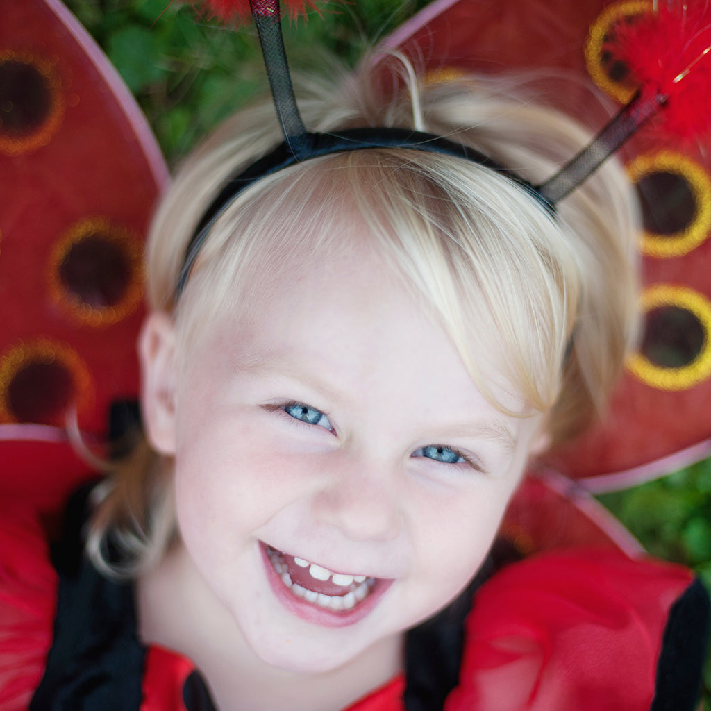 Great Pretenders Verkleedkledij Lieveheersbeestje hoofdband met vleugels - Rood