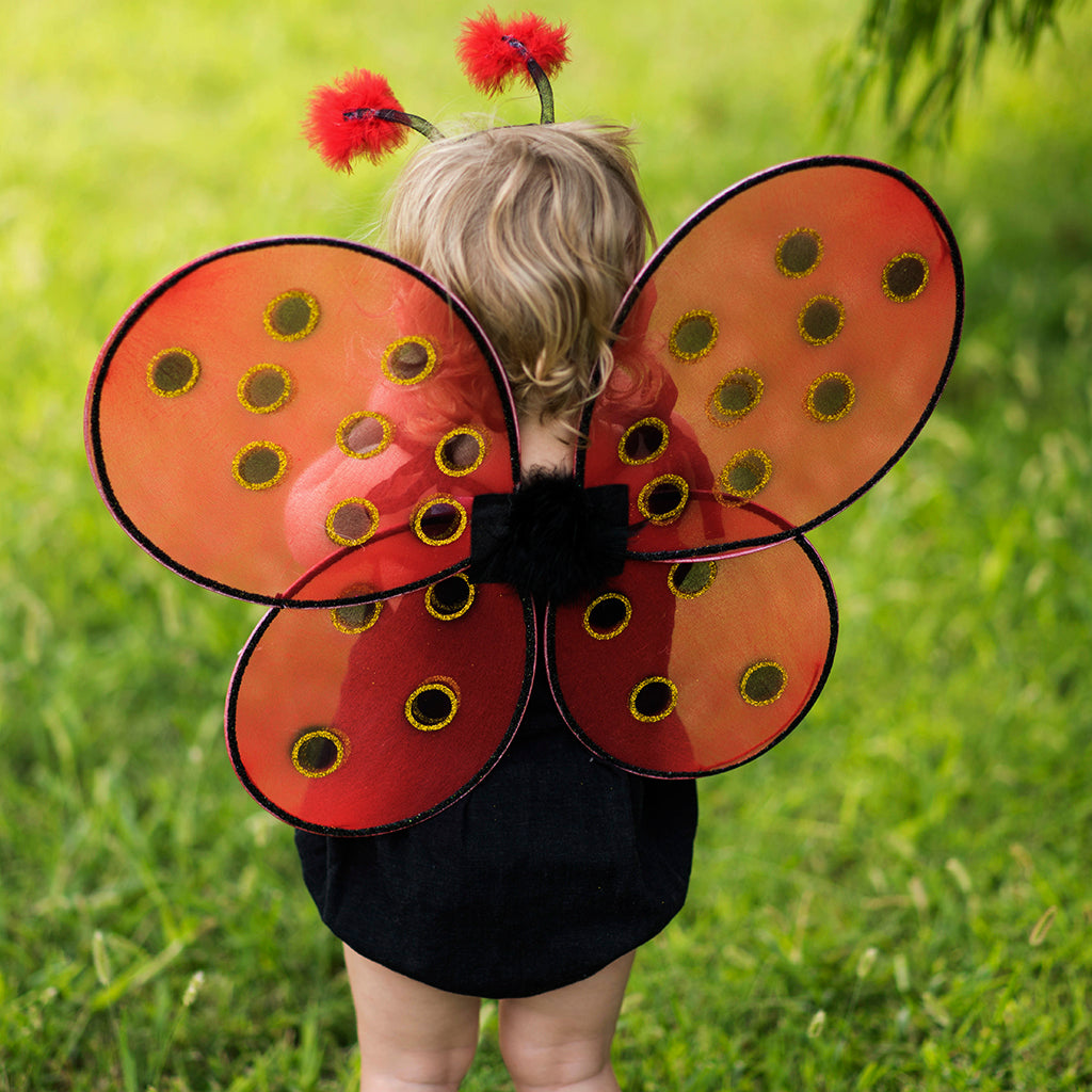 Great Pretenders Fancy Dress Ladybug Headband with Wings - Red