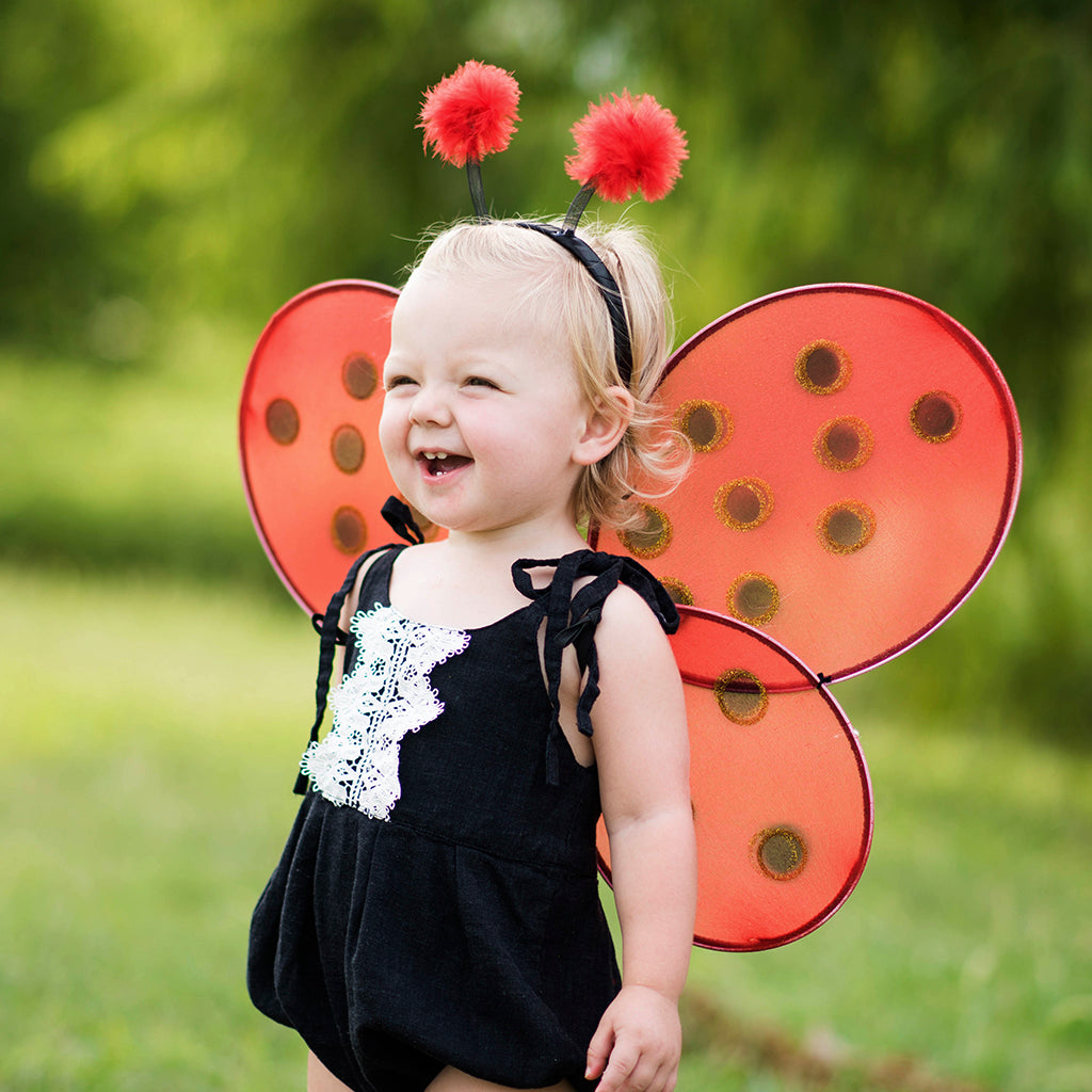 Great Pretenders Fancy Dress Ladybug Headband with Wings - Red