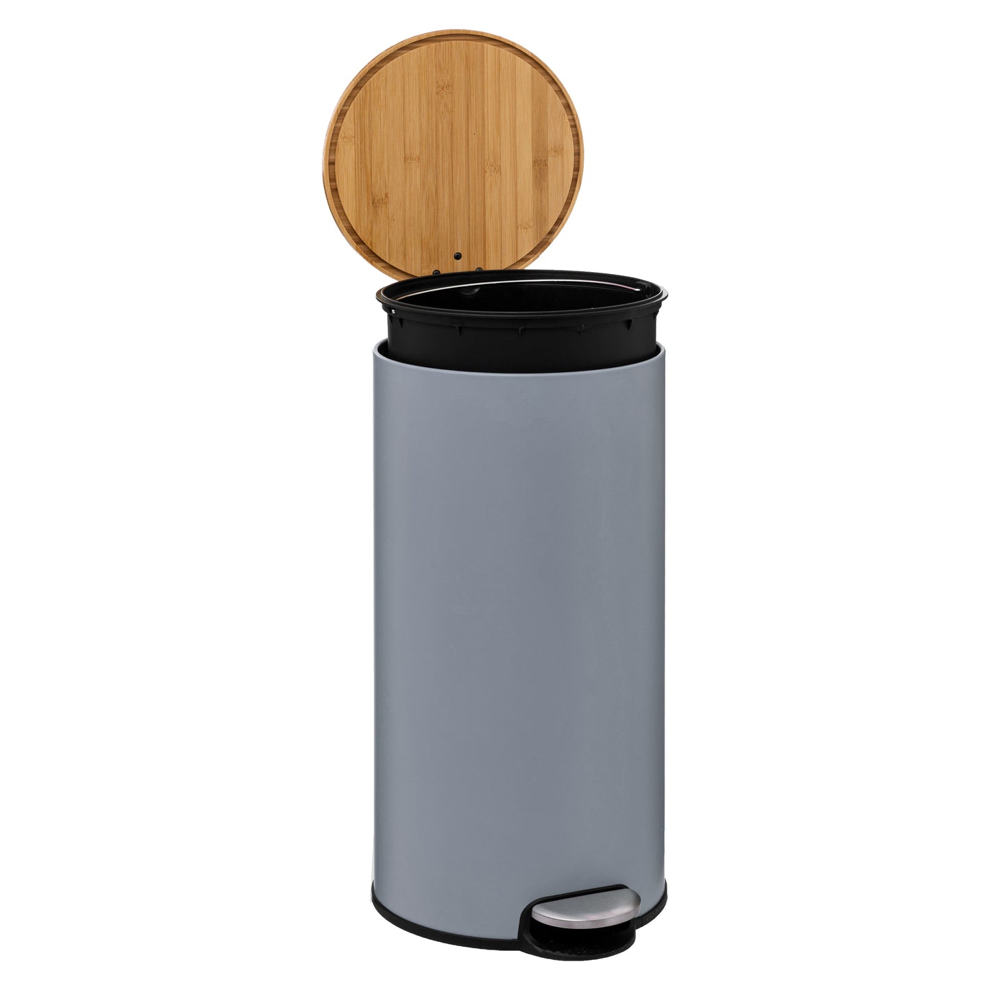 5Five Delta Waste bin - Soft close - Anti-odor active carbon filter - Removable bucket - 30L - Bamboo Gray