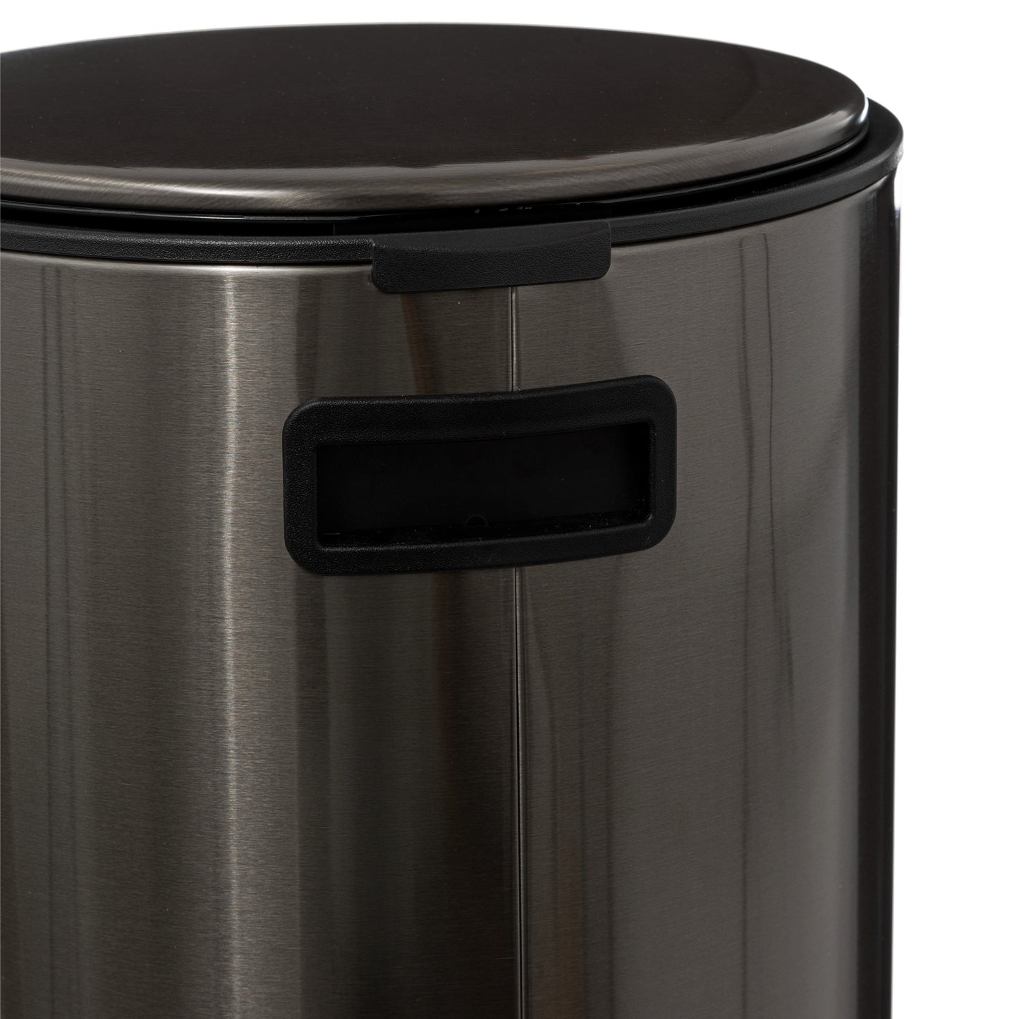 5Five Delta Waste bin - Soft close - Anti-odor active carbon filter - Removable bucket - 30L - Metal Black glossy