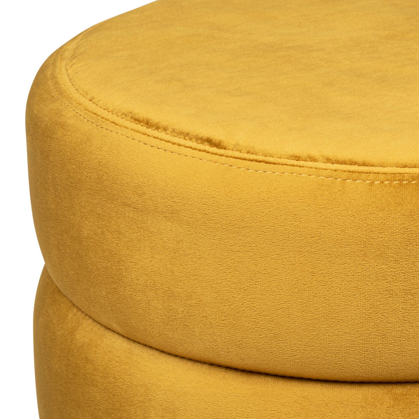 Atmosphera luxury pouf velvet Sinan - Ocher - H40 cm - Velours - Velvet - Footrest