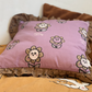 Studio Loco Frilled Sierkussen Floral - 40x40cm - Paars/Bruin