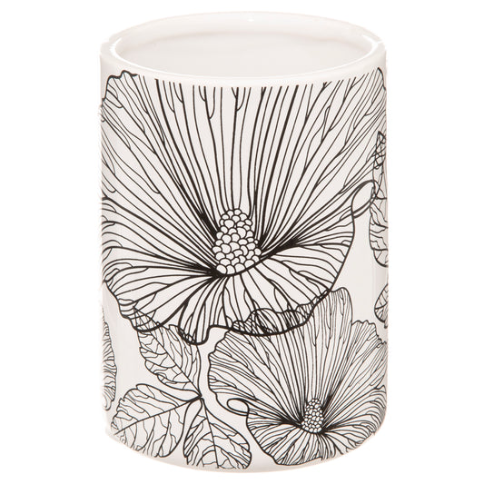 5Five Tasse Flora Noire Ø8xH10cm - Multi