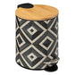 5Five Hapache soft close pedal bin made of metal with bamboo lid - 3L - Black multi