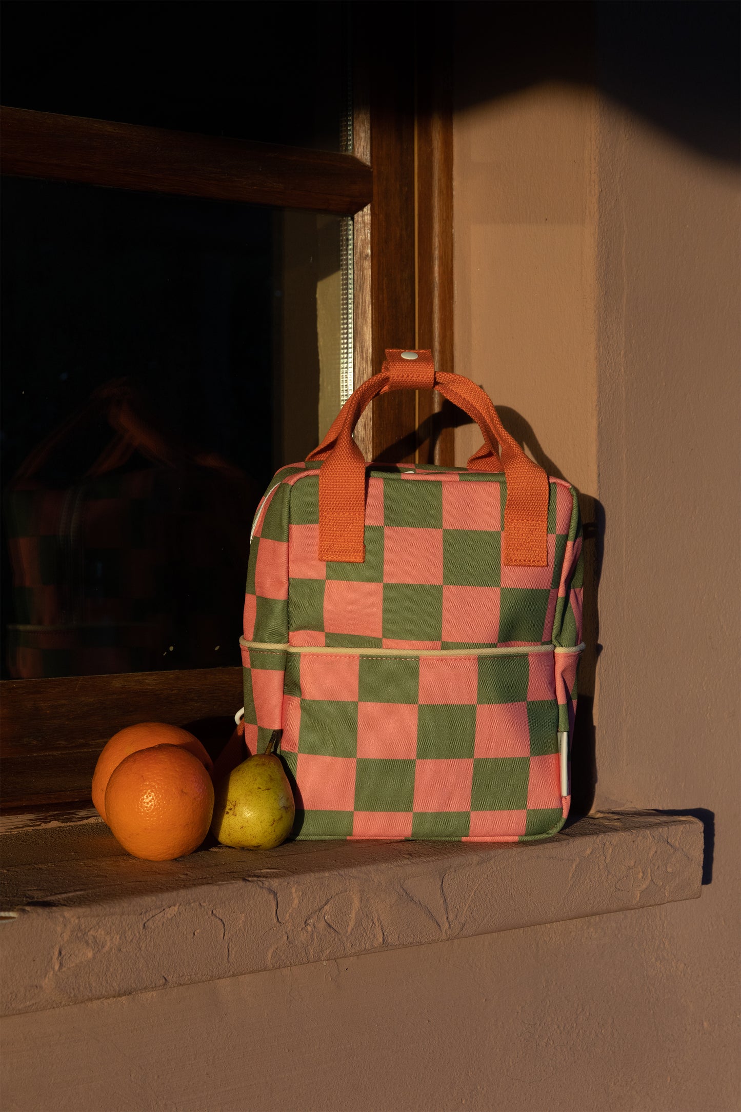 Sticky Lemon Backpack/Boekentas Small Farmhouse - Checkerboard | Sprout Green | Flower Pink