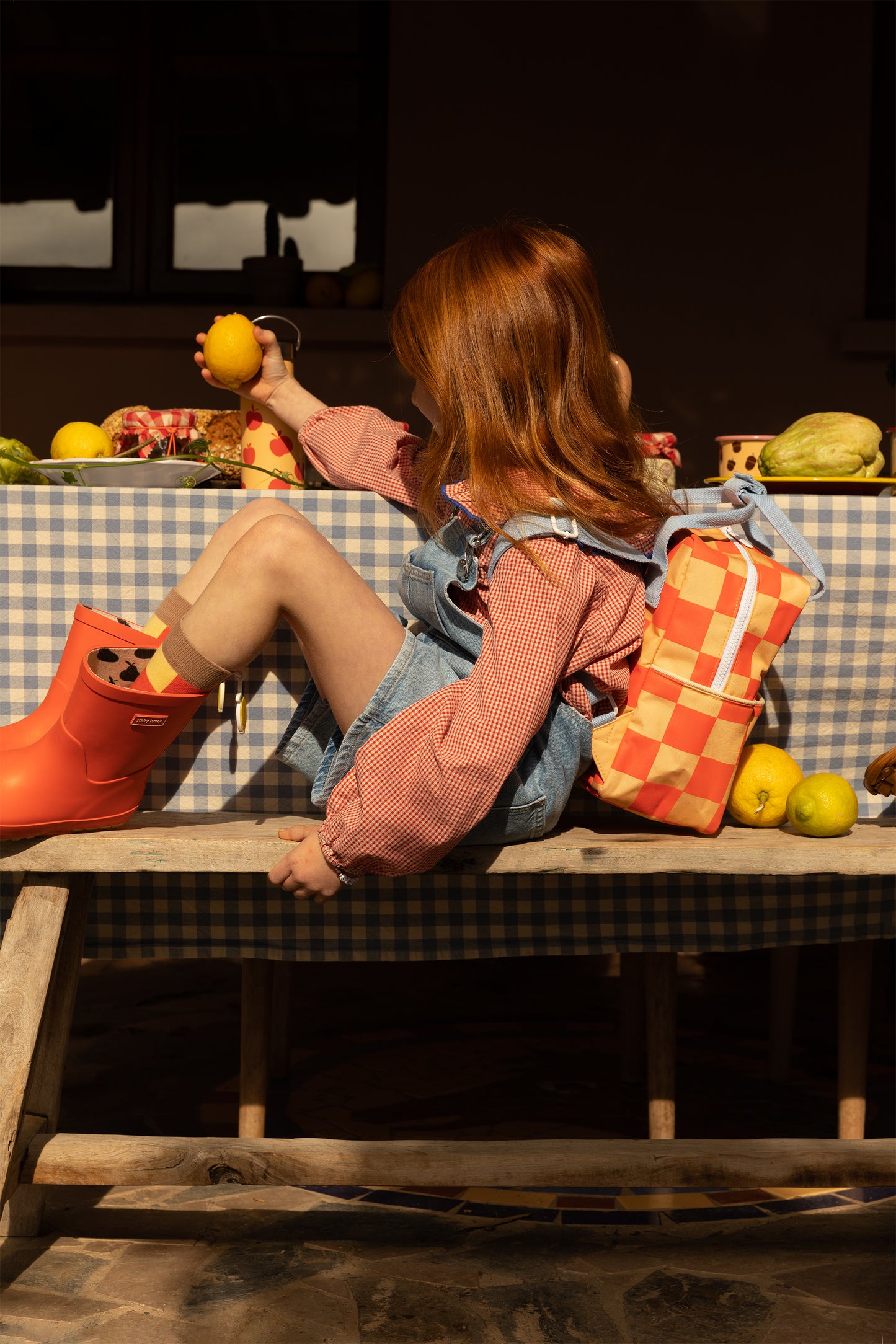 Sticky Lemon Backpack/Boekentas Small Farmhouse - Checkerboard | Pear Jam | Ladybird Red