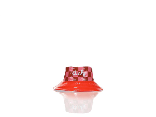 Chapeau de Pluie Sticky Lemon - Chapeau Enfant - 54 CM - Chapeau de Pêcheur - Fleur Rose + coccinelle rouge