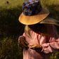 Sticky Lemon Rain Hat - Children's Hat - 54 CM - Bucket Hat - Soil green + blooming purple + pear jam