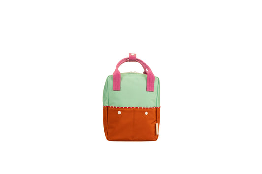 Sticky Lemon Backpack/Boekentas Small Better Together | Colourblocking | Towel Green | Gravel Orange