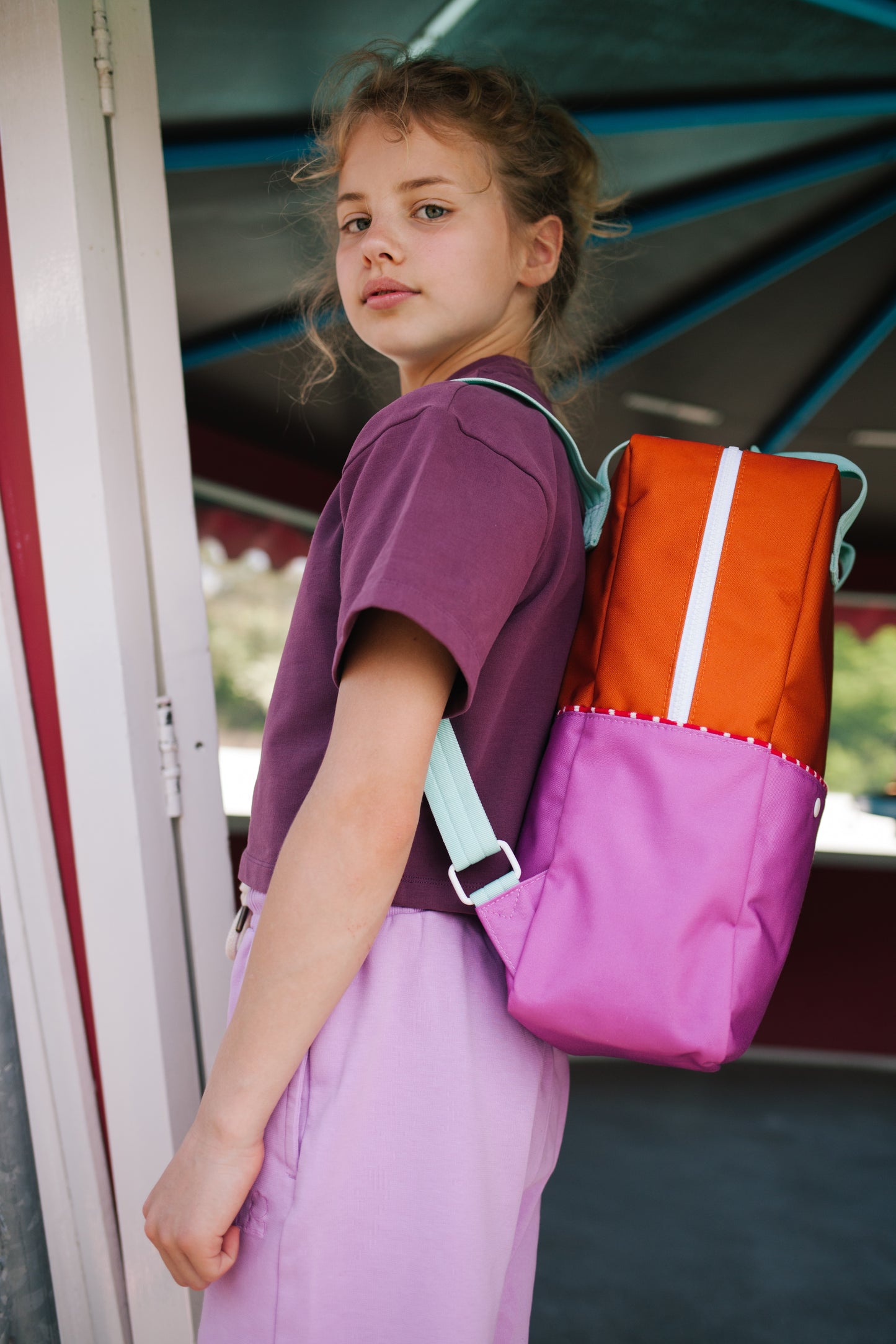 Sticky Lemon Backpack/Boekentas Large Better Together | Colourblocking | Gravel Orange | Rosette Pink