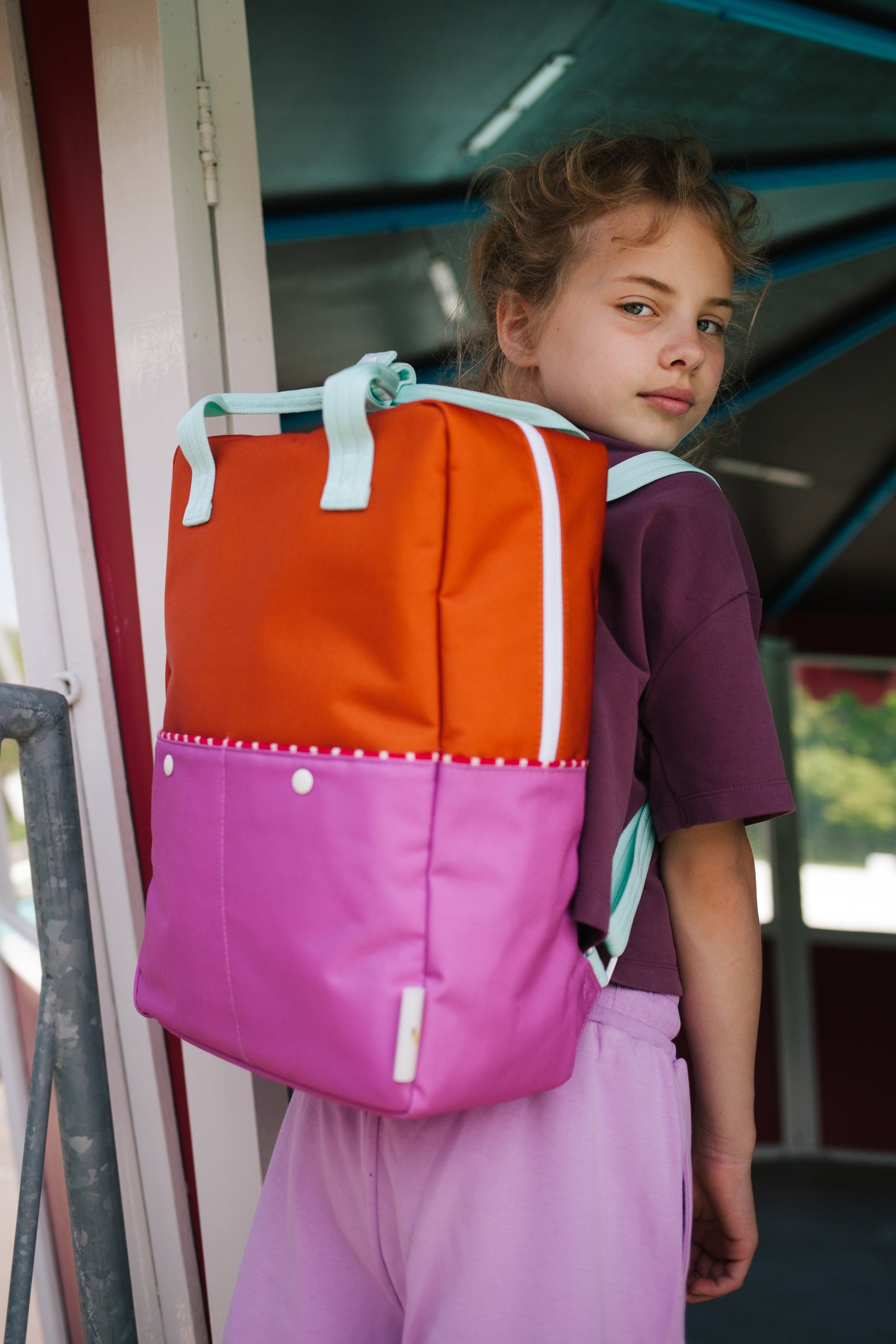 Sticky Lemon Backpack/Boekentas Large Better Together | Colourblocking | Gravel Orange | Rosette Pink