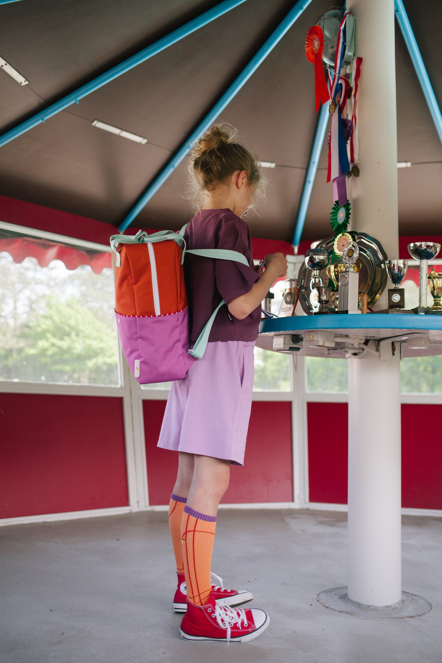 Sticky Lemon Backpack/Boekentas Large Better Together | Colourblocking | Gravel Orange | Rosette Pink