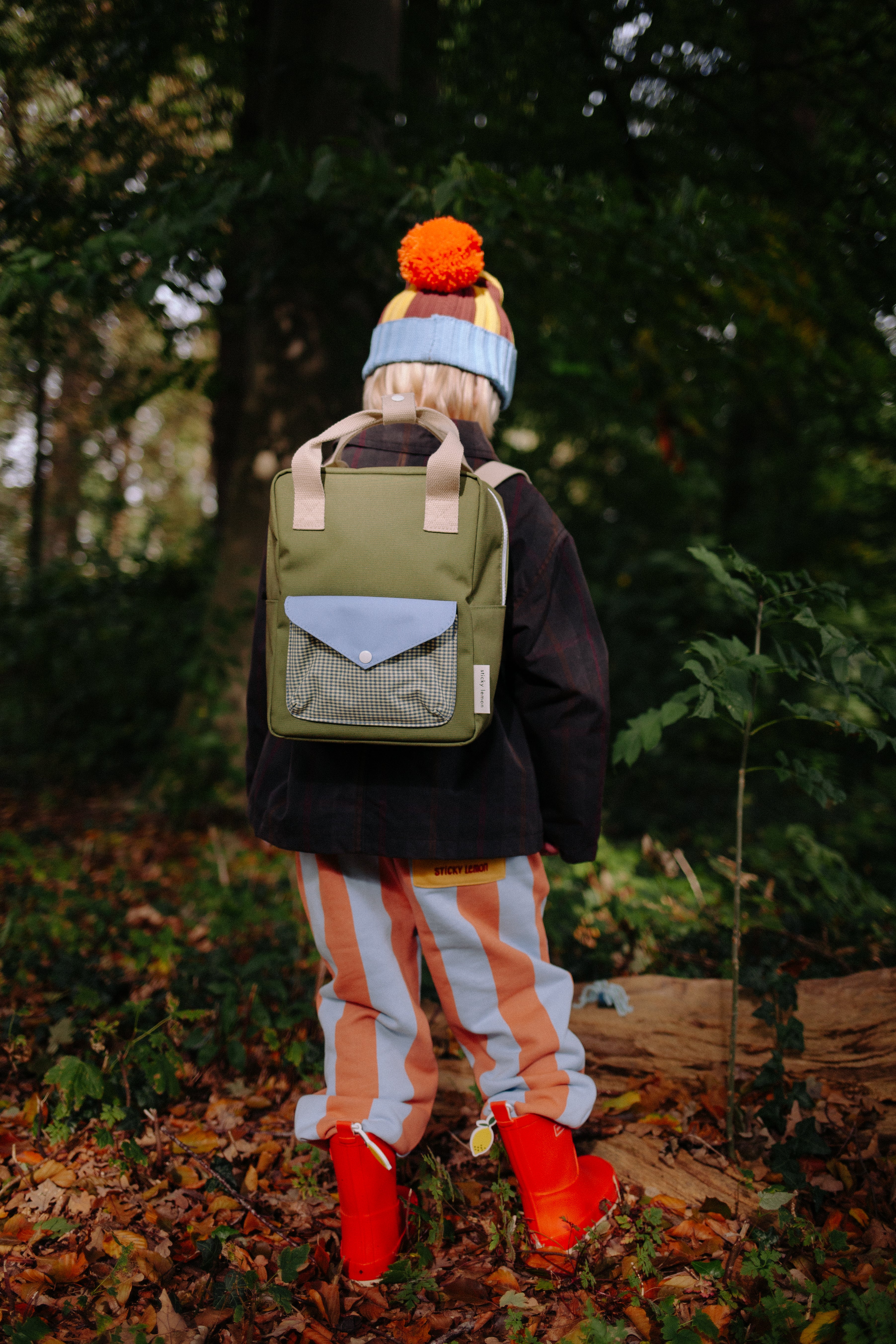 Klebriger Zitronen -Rucksack/Büchertasche kleiner zusammen | Sonderausgabe