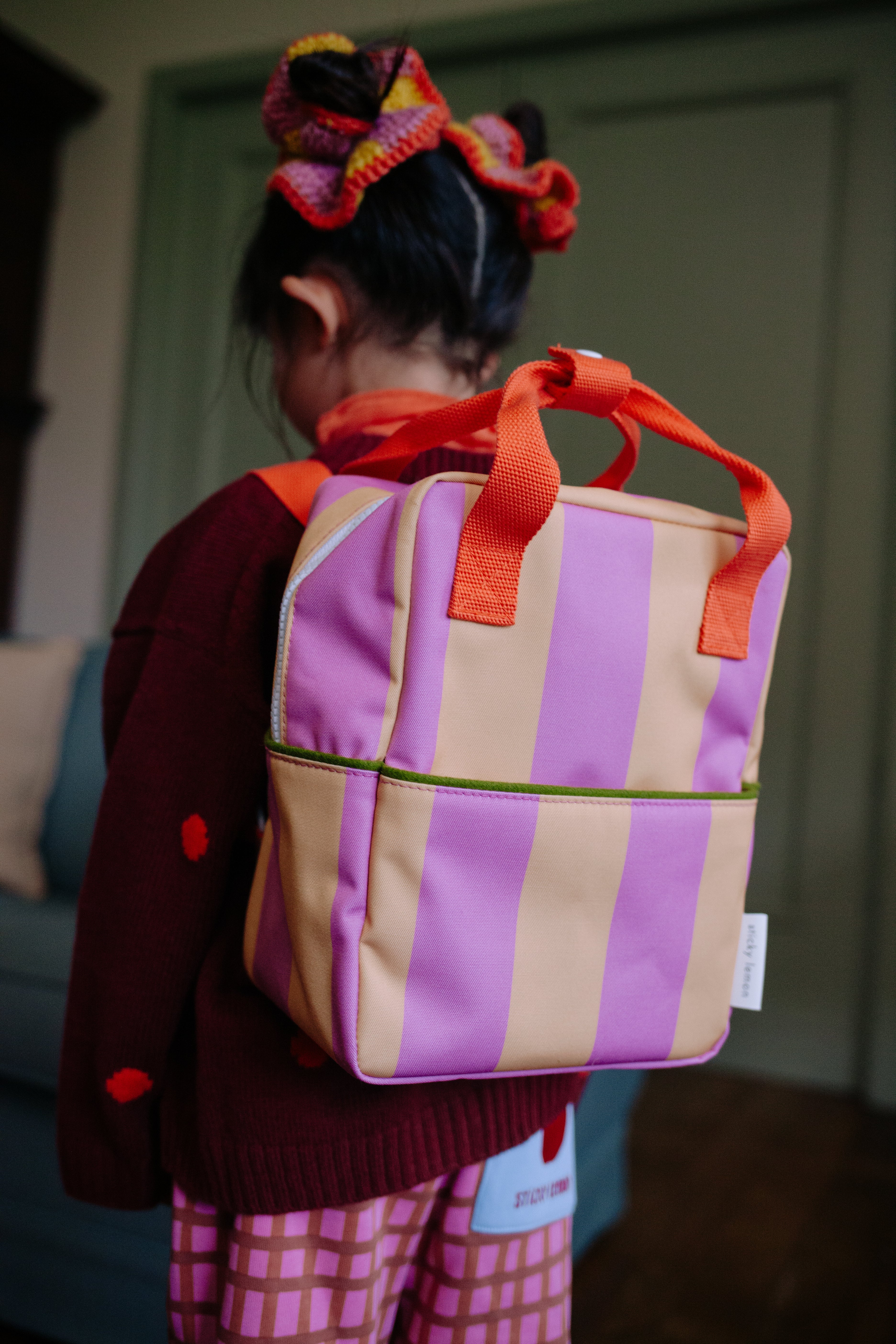 Klebriger Zitronen -Rucksack/Büchertasche kleiner zusammen | Sonderausgabe