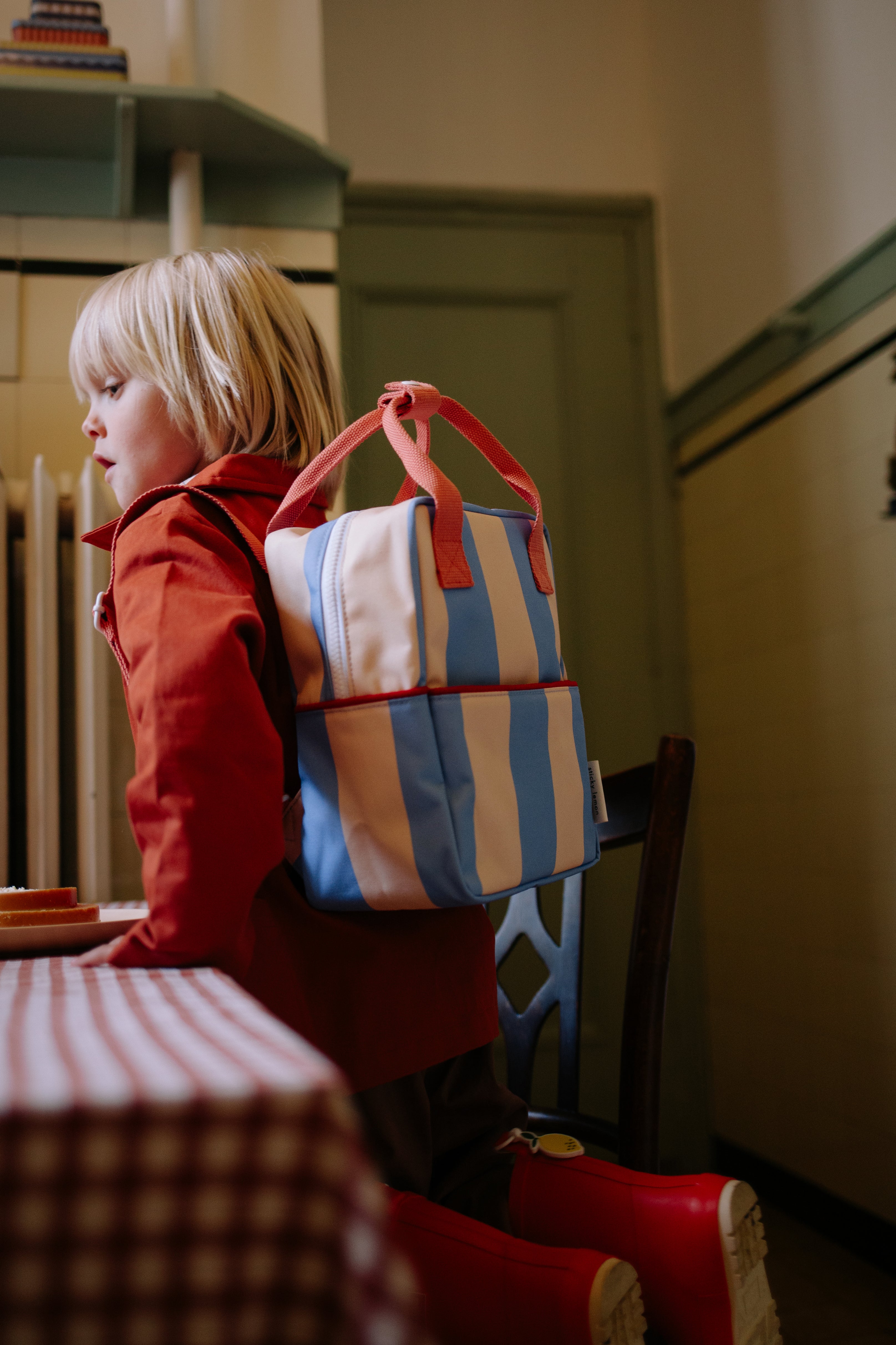 Klebriger Zitronen -Rucksack/Büchertasche kleiner zusammen | Sonderausgabe