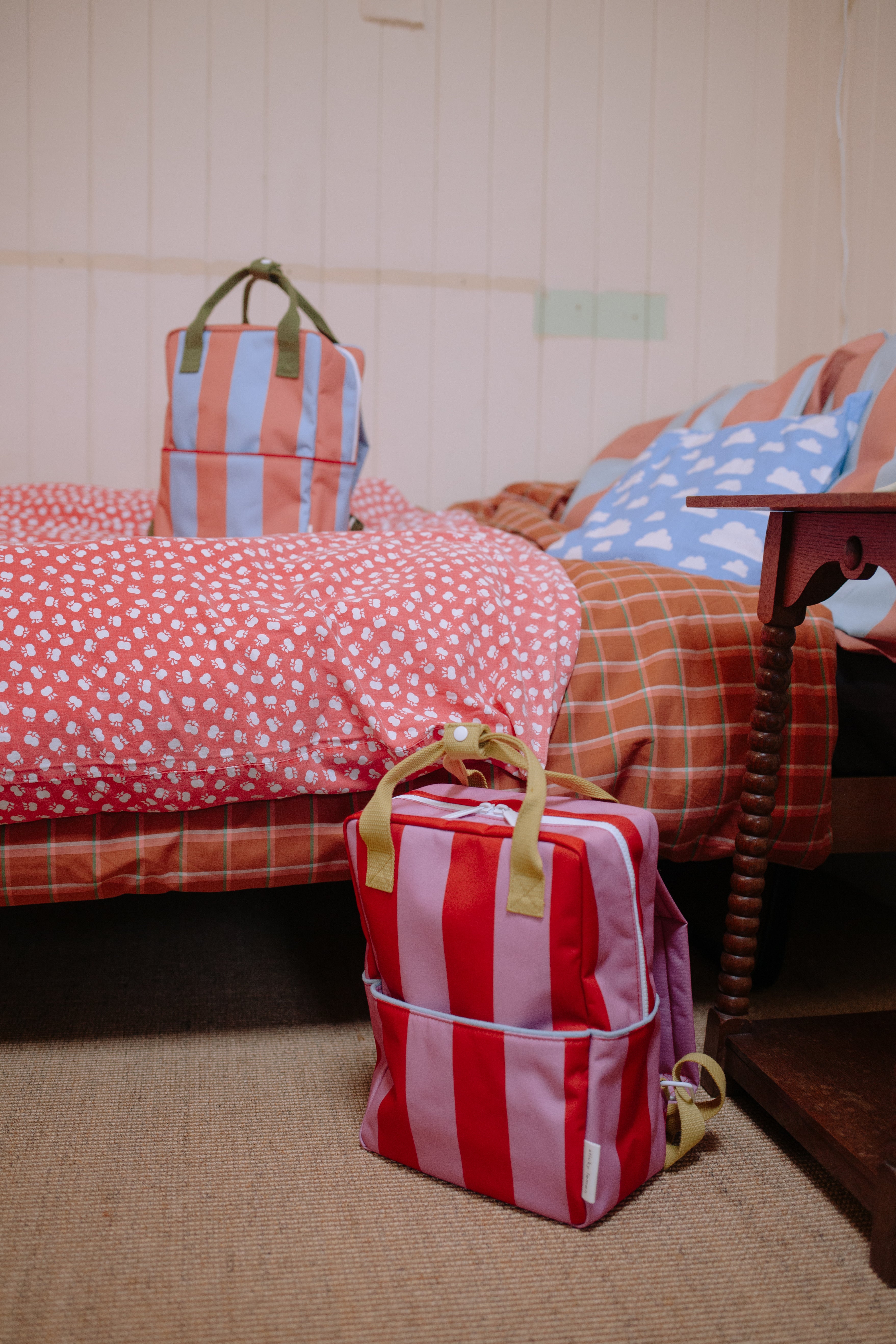 Sticky Lemon Backpack/Boekentas Medium Lemon Tree | Stripes | Red Apple + Rosebay Pink