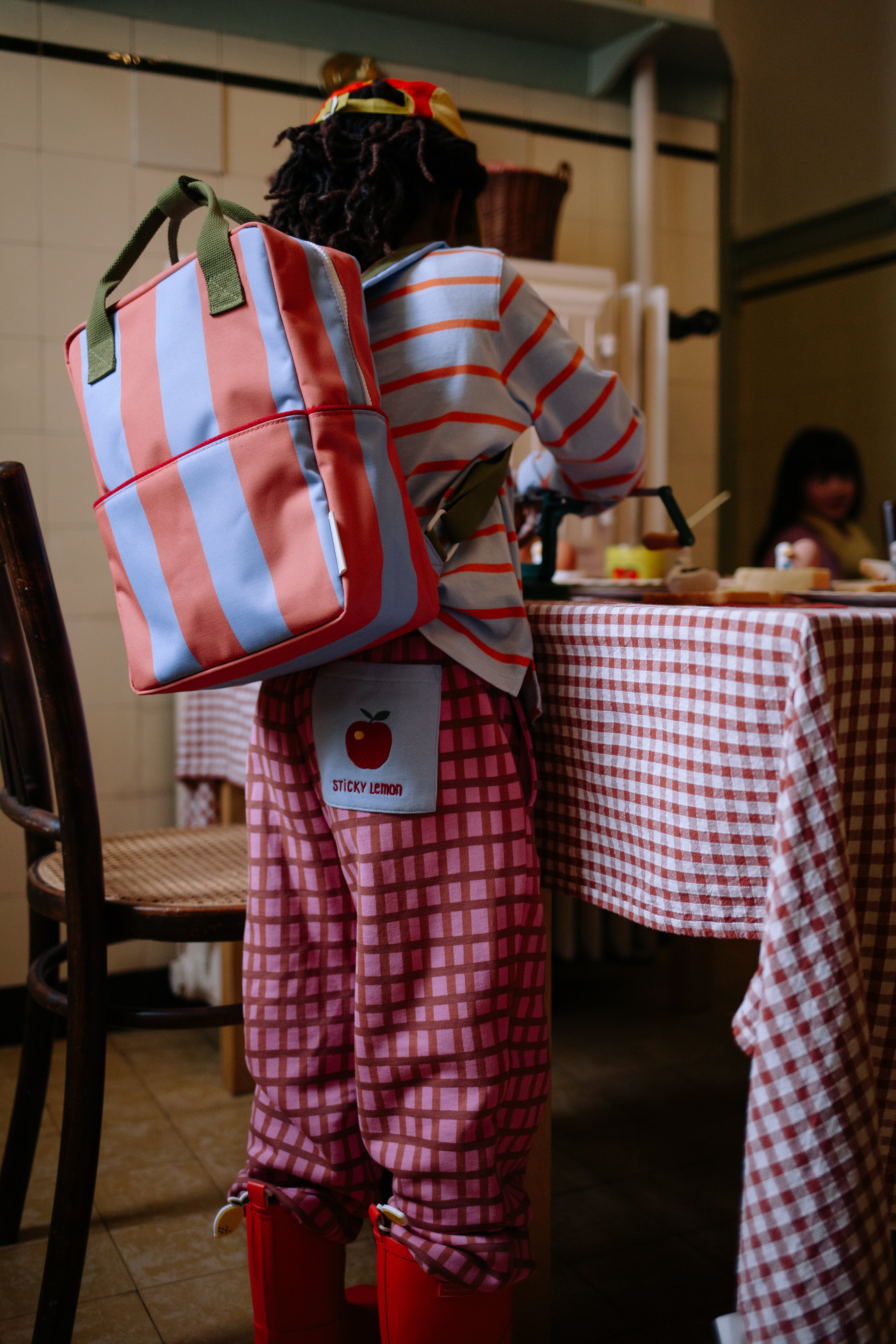 Sticky Lemon Backpack/Boekentas Medium Lemon Tree | Stripes | Cloud Blue + Maple Whirl